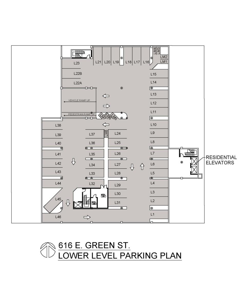 616 Lower Level Parking Map