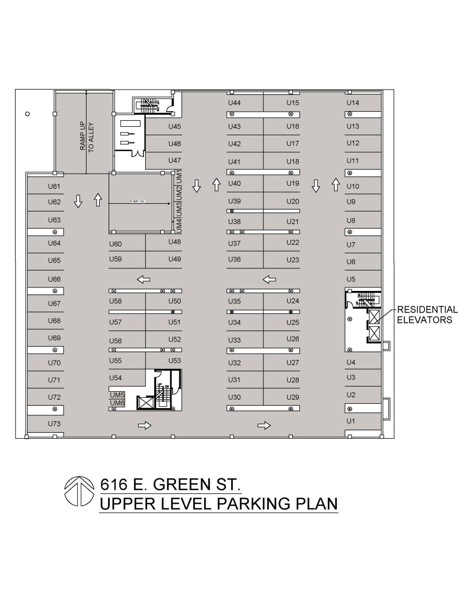 616 Upper Level Parking Map