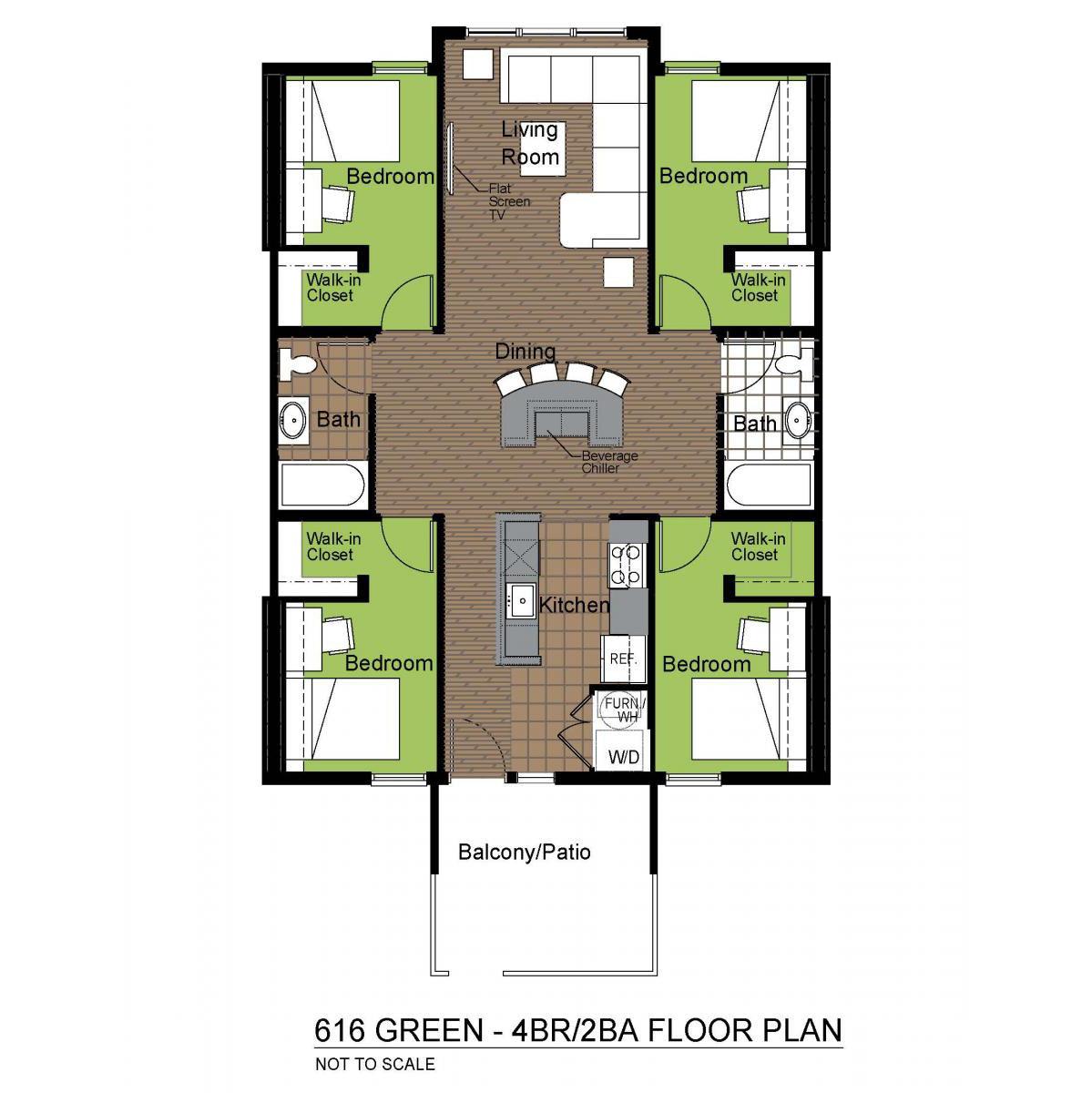 616G-4BR-2BA FLOORPLAN