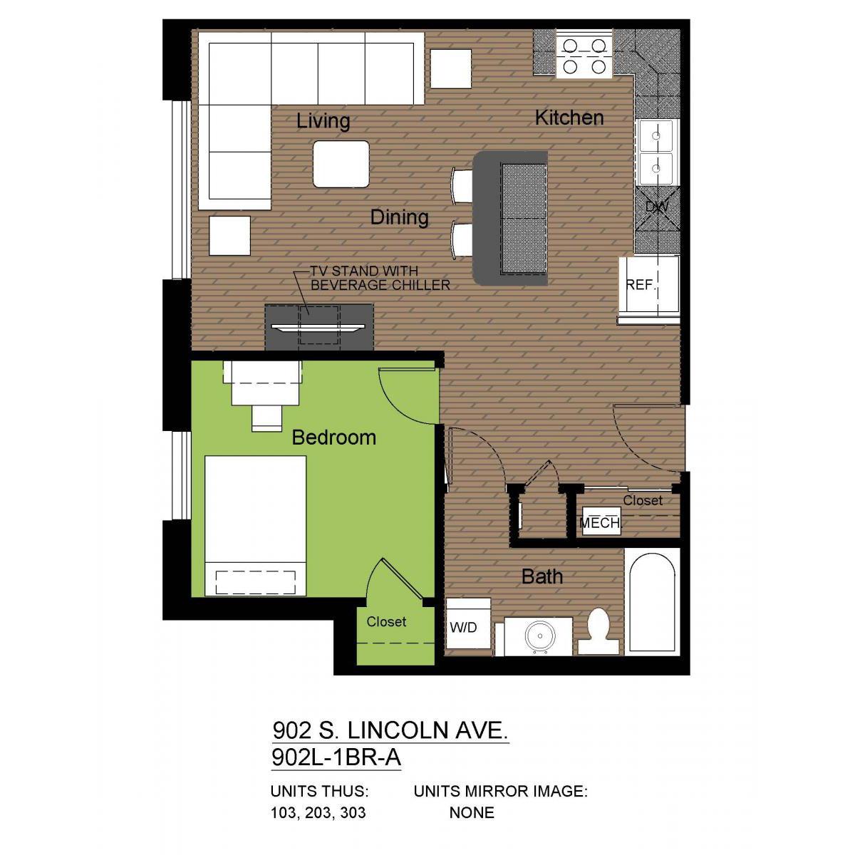 902L-1BR-A FLOORPLAN