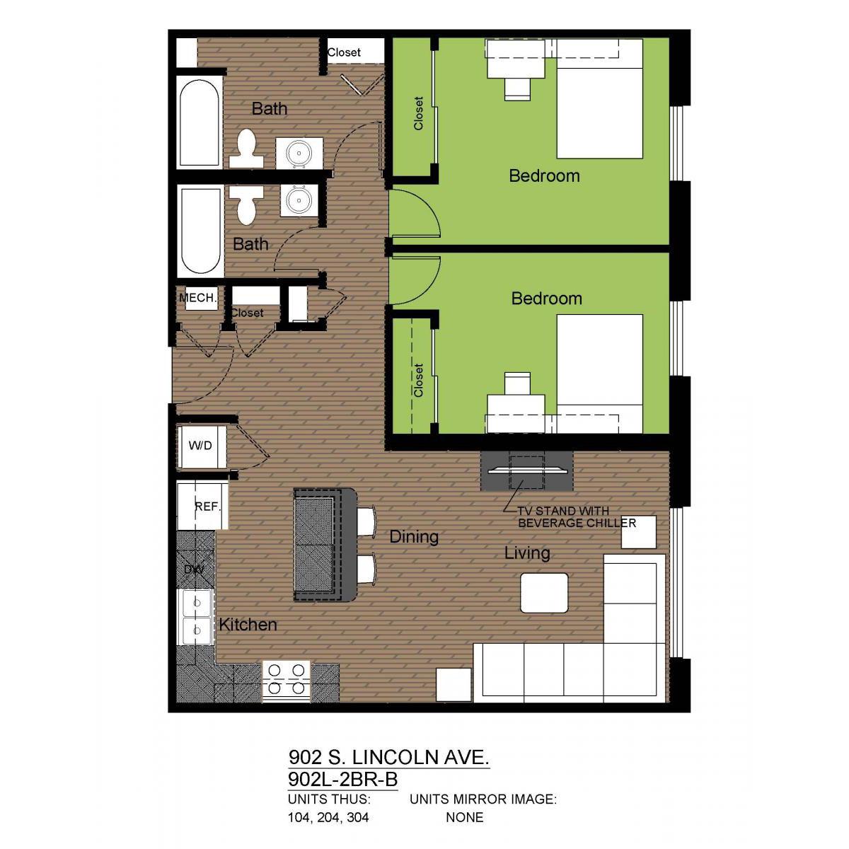 902L-2BR-B FLOORPLAN