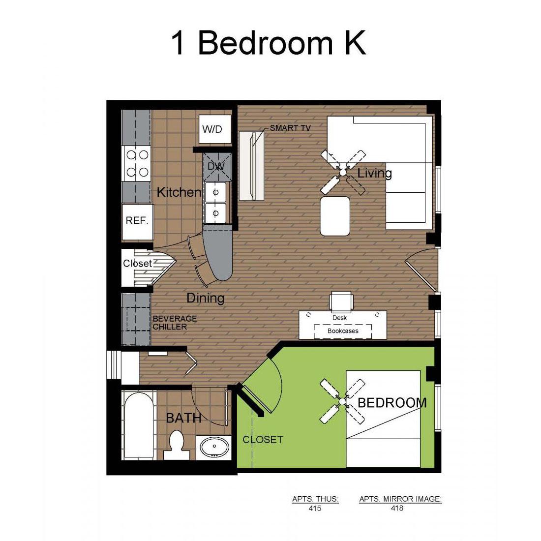 LANDO 1BR-K FLOORPLAN