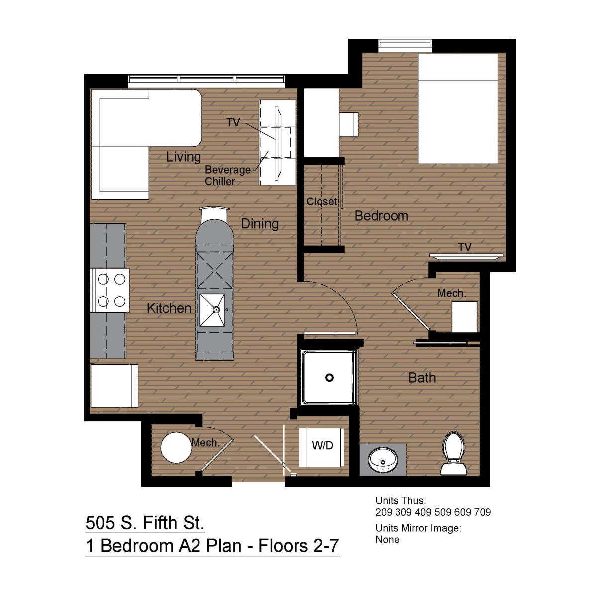 THE STATION 1 BED A2 FLOORPLAN