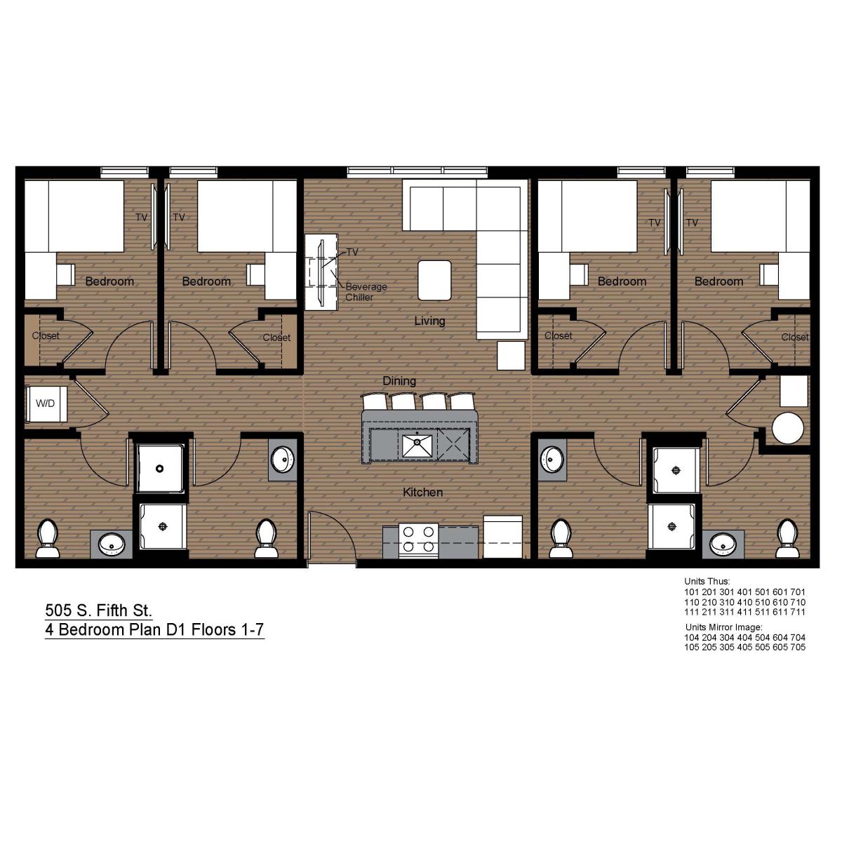 THE STATION 4 BED D1 FLOORPLAN