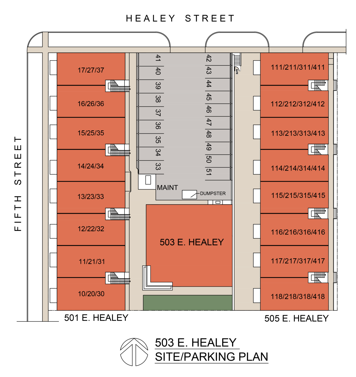 503 Healey Parking Map