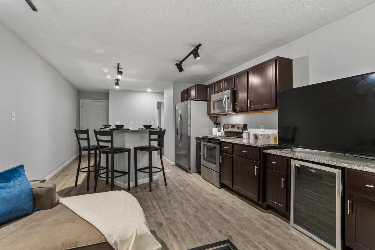 Kitchen, Dining, and Television