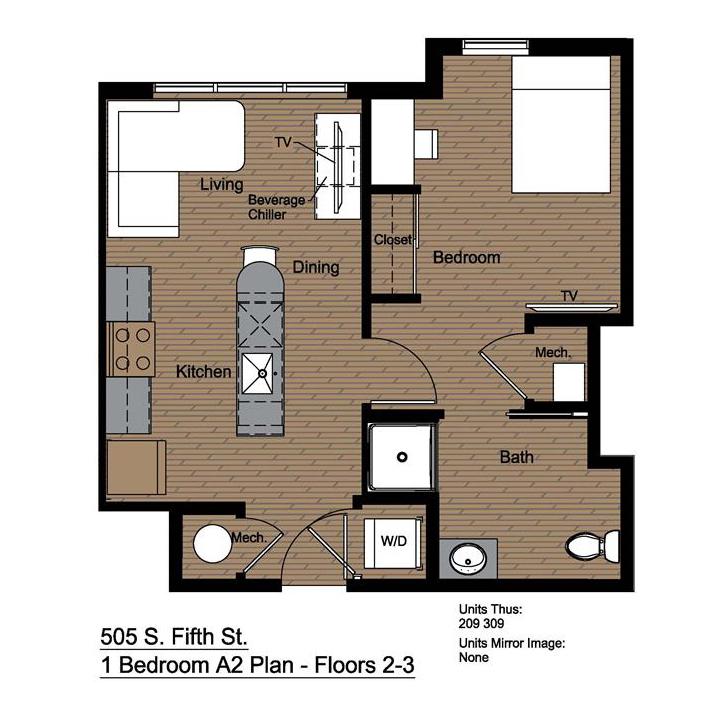 505F A2 Floorplan Units 209 and 309